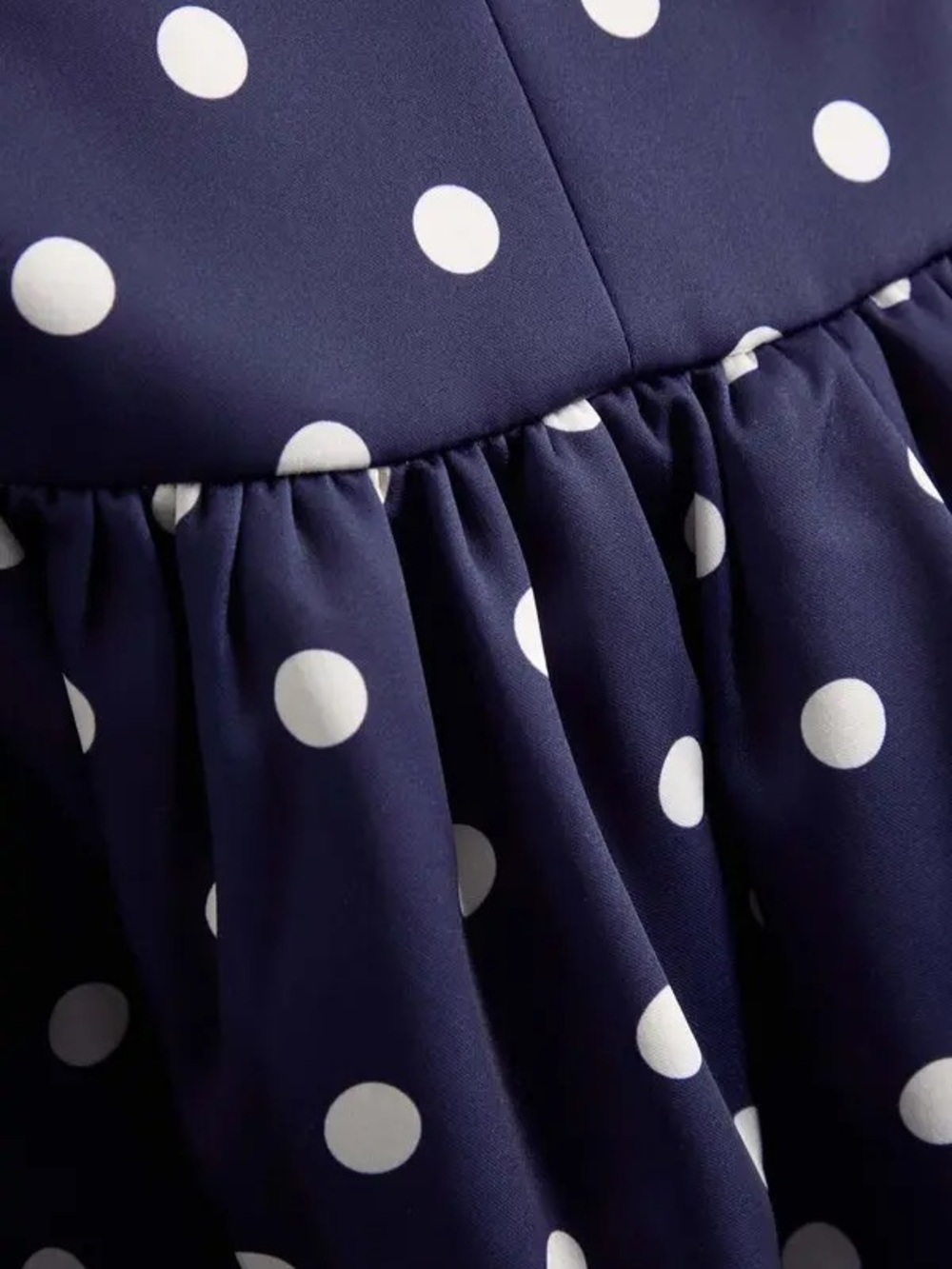 Self-Portrait Navy and White Polka Dot Strapless Midi Dress - Picture 4 of 11